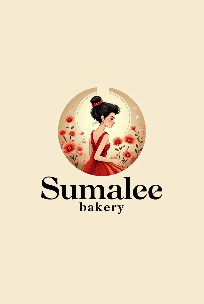 Logo for bakery Thai dessert name sumalee bakery
