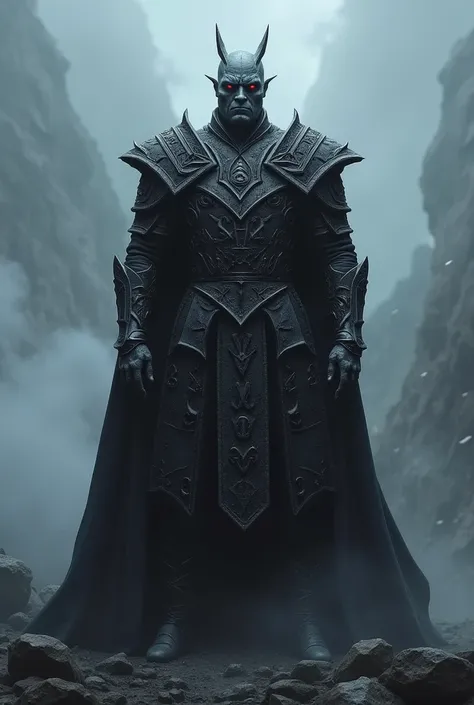 Nightking warrior with red eyes with letters "S V B K" written on it