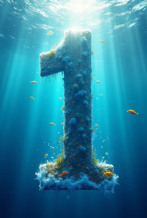 Make a image of  number 1 in ocean 