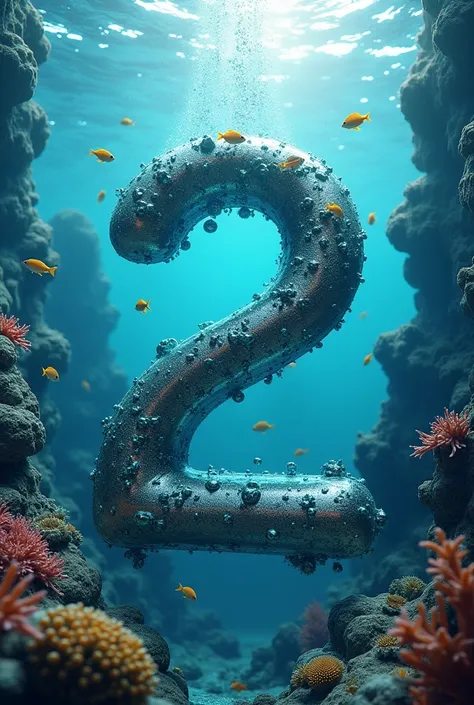 Make a image of  number 2 in ocean 