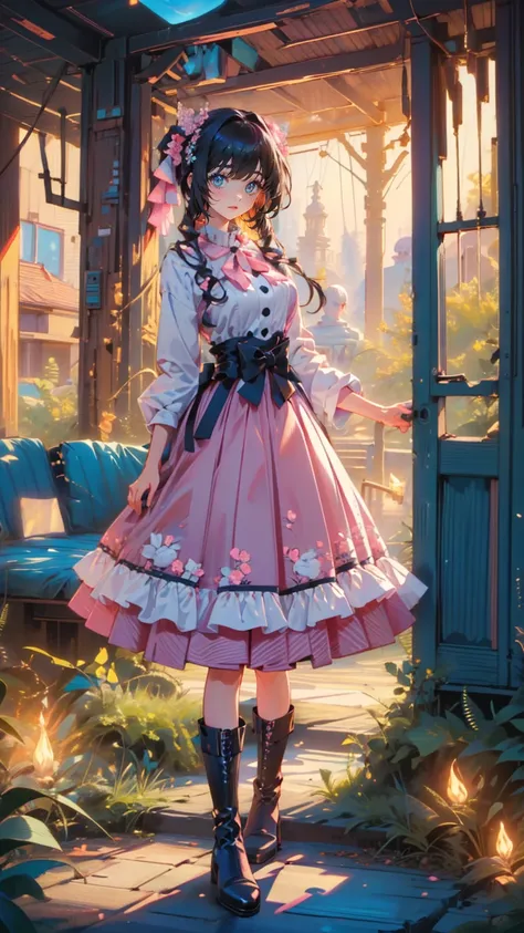 (    masterpiece    : 1.2), (    very detailed bust: 1.2), (    very detailed bust CG: 1.2), (    high image quality: 1.2), (最    high image quality), 8k,     Animated Illustration ,   、    beautiful girl、とてもcute天使、   Standing in front of the front door we...