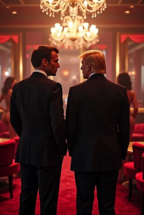 Emmanuel Macron dans un strip club avec Donald Trump