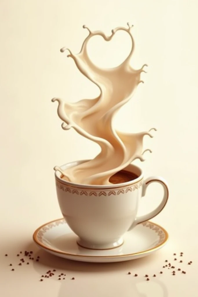 Create an image of coffee and milk by incorporating polygamous symbols 