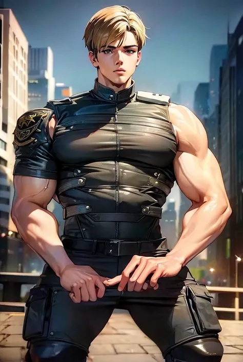 ( highly detailed CG ), ( top quality), ( highly detailed CG ), ( top quality), Backstreets,. Kennedy, SWAT Clothing, beautiful and attractive young man,  muscular and tight,