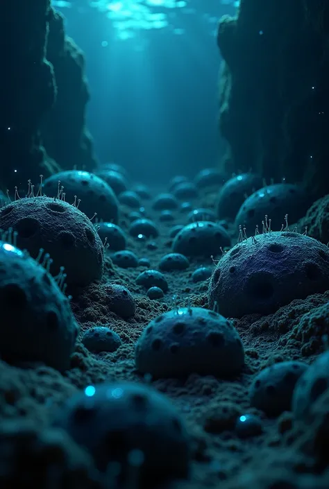 Dark oxygen Nodules deep sea 
