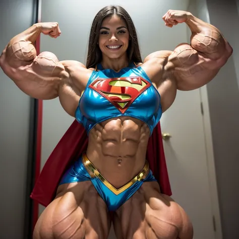 gorgeous teen Latin girl female bodybuilder. wearing their thong bottom TIGHT SHINY supergirl costumes and high heels and tight spandex mini skirts. (((jacked muscular physique))) SMILE (((MASSIVE POWERFUL MUSCLES))) (((MUSCLE EXPANSION))) (((RAPID MUSCLE ...