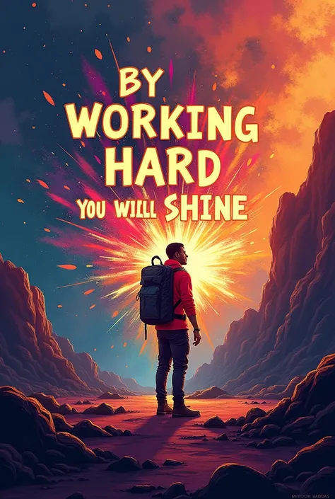 একটা ছবি তৈরি করুন যেটাতে লেখা থাকবে (By working hard you will shine in life) এবং এর সাথে এই উক্তিটির ক্রিয়েটর এর নাম থাকবে নামটি হলো (Mithoon Rabidas)