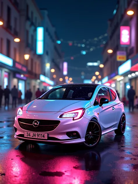 Img
Opel Corsa D Case 2014 White Color With Neon Lights On The Streets Of Istanbul At Night License Plate 34 JH 9114