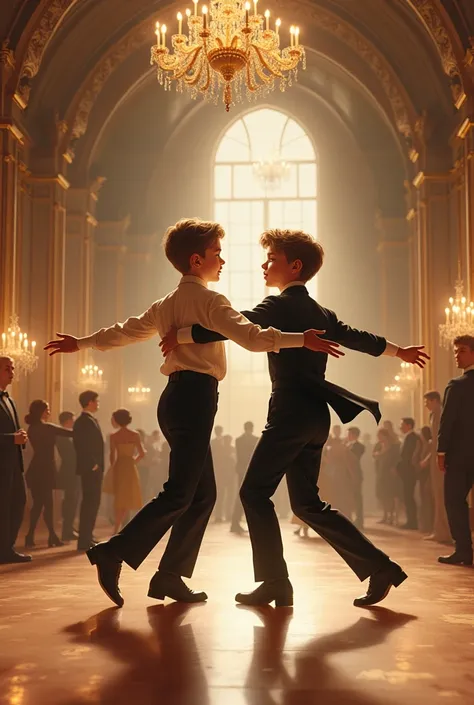 Two boys dancing in a ballroom reference, pretty beautiful