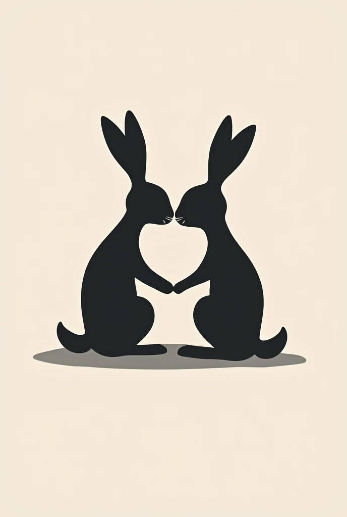  Logo of rabbits having sex, minimalist using the law gestald closure 