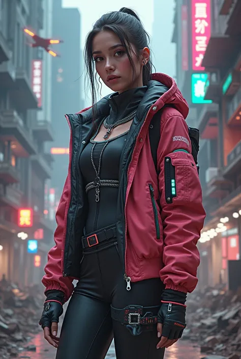 Futuristic 2000 outfits , cyberpunk , realistic, apocalypse ,colorful 