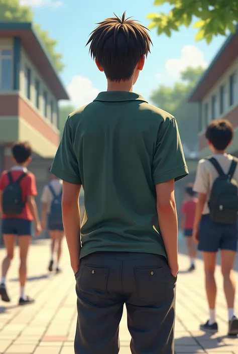 Male student character back side
