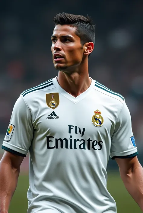  A man in a Madrid dress with the number 7 and the name of Cristiano Ronaldo