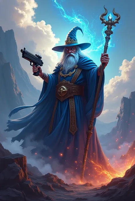  A Banner with a Wizard on it,  is for the YouTube channel ! The theme will be Games ! Now the gun in the left hand!
