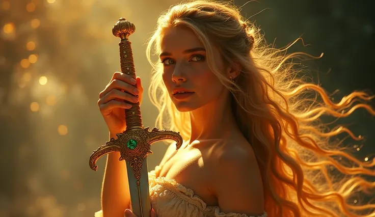 photography of photography of photography of photography of photography of photography of A warm, golden light spills upon a mystical, medieval fantasy realm as a candid photography captures the essence of Chronos, the rejuvenated goddess of time, poised i...