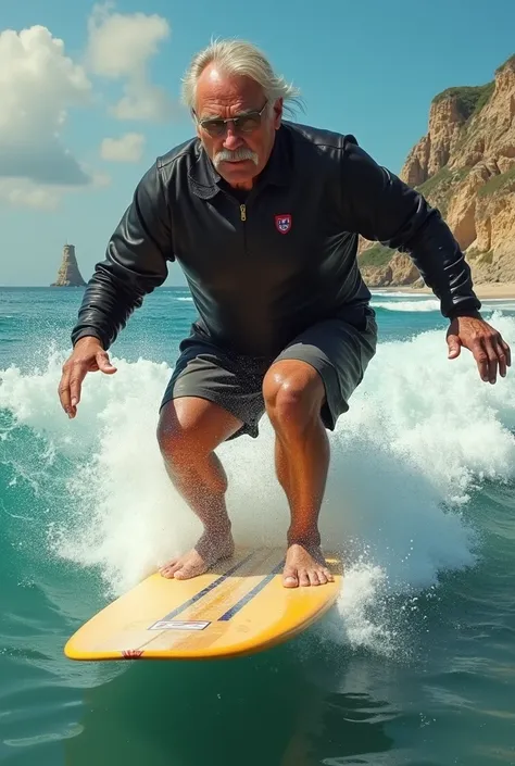 Jean Marie Le Pen surfing