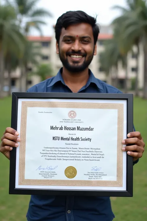 This certificate is proudly presented to Mehrab Hossain Mazumdar, Founder & Convener  of NSTU  Mental Health Society, for being an impactful leader whose vision and empathy have transformed mental health awareness  in the Noakhali Science and Technology Un...