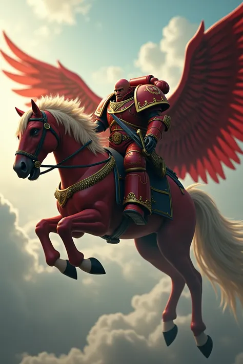 Blood angels spacemarine on a pegasus warhammer 40000