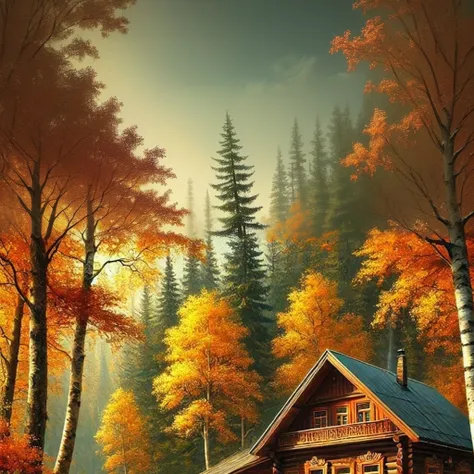  picture of a cabin in the woods with a stream flowing through it,  8 k hd detailed oil painting , A house in the woods, a house in the woods , detailed picture 4k,  beautiful high resolution , HD wallpapers, a house in the woods ,  landscape art detailed ...