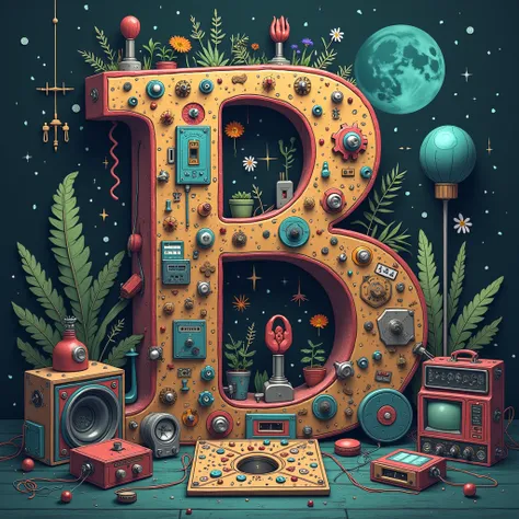 creative art for a release in the lo-fi hip hop genre, perfect title "BJBeats - Analog Digits", deep details, gorgeous art, lo fi hip hop aesthetic, a letter "BJBeats - Analog Digits", inspiring atmosphere, commercial look, interesting concept art combinin...