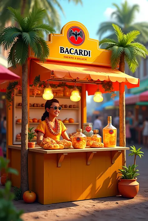 Bacardi brand mango flavor candy stand