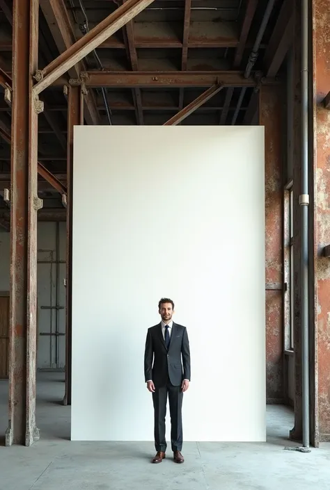 
Modern cover of drywall amidst the structure of Drywas own steel a century theme and a man in a suit symbolizing an entrepreneur 