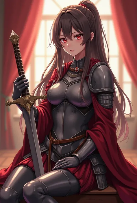 female anime character, Sitting on a Knights Penis 