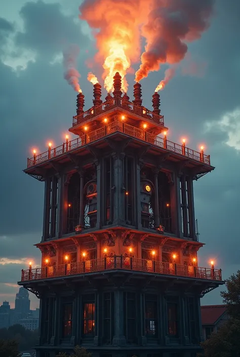 A working Tesla transformer on a tower, intricate mechanical design, dramatic lighting, steam rising, electric arcs, high detail, elegant, captivating, surreal atmosphere,  photorealistic, 8K resolution