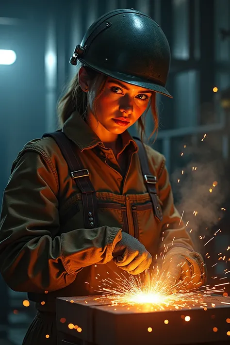 create beautiful welding girl image