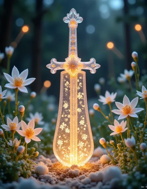  best quality, very good, 16K, Ridiculous,  Very detailed , Great Sword,Made of translucent jadeite,  background prairie （（A masterpiece full of fantasy elements）））, （（ best quality））, （（ intricate details ））（8K）