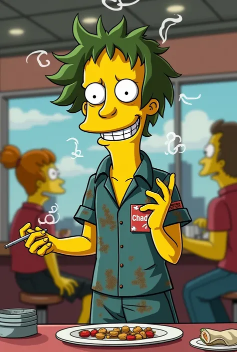 Generate a pothead from a restaurant in the form of the Simpsons movie