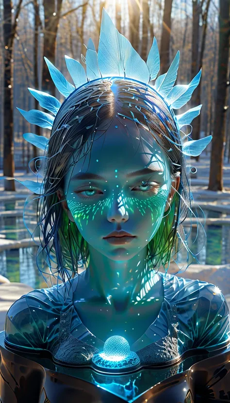 high resolution, Super detailed, (1 female:1.3),Pretty Face，Perfect face，Art，(blue runes）
Rest in the sun, reverberation, Experimental photography, Surreal contrasts, Eye-Catching Visuals, ArtAbstract,Atmosphere Breaking Cut Art, Layered contours, Complex ...