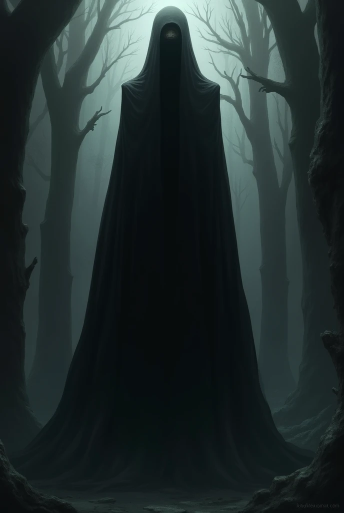 Dark Shadow. He is a humanoid creature that resembles Slenderman. Tentacles,  insanely large height  (Thing of 3 /4m),  and its all black ,  literally like a shadow .  Among that black ,  there is one that stands out .  It would be in your mouth ,  a stain...