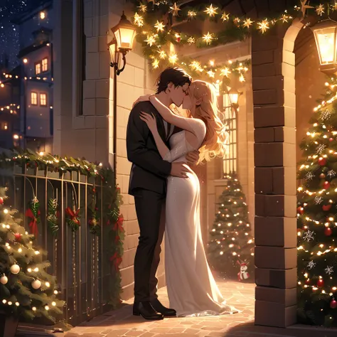  Quiet alley .

Enchanting ,  christmas night ,
 quiet alley full of quiet sighs {x} mistletoe on a lamppost in a quiet alley,  sweet kisses ,
 tight hugs , Gentle Kisses,
 couple in love under mistletoe ,
 sweet moans ,  sweet kisses ,
 vivid emotions ,
 ...