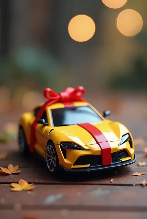 Create an funny image of gifting a car & the scenario is a company has employs which are working with company from ten years  but company never ever give anything to employs so i want from you to ceate a funny image gifting a toy car to its employs