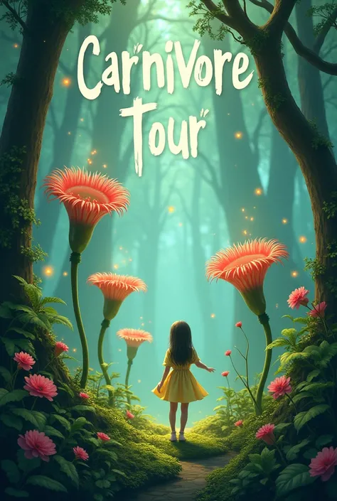 A poster in the nature with “Carnivore tour” on it and make it a little bit like fairy core