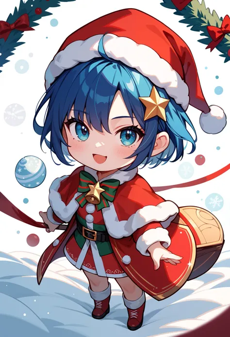 santa cute, chibi the best quality, regalos, nieve