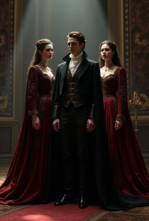 Sulpicia , Athenodora and Marcus Vulturi vampire kings red eyes and 18th century clothing