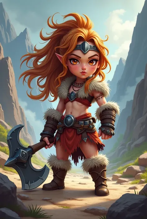 Chibi girl  barbarian 