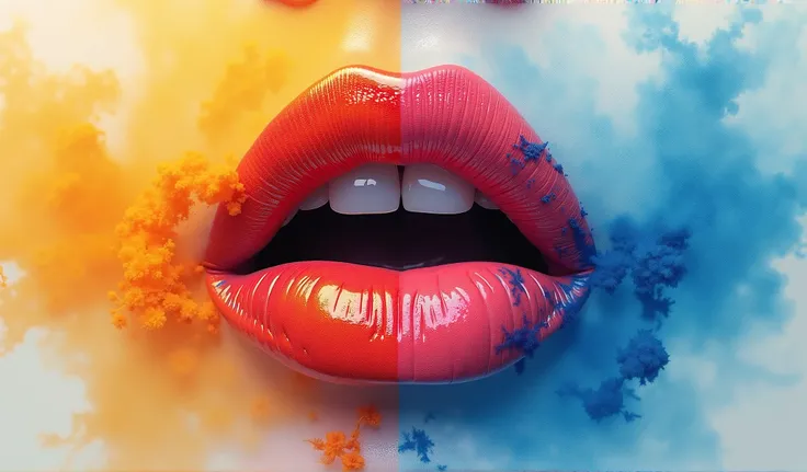 Une image imaginative d’une belle bouche émettant de la fumée rouge et jaune ainsi que de la fumée bleue et blanche. L’image est peinte au pastel à l’huile avec des détails extrêmement fins et une résolution 8K exceptionnelle.