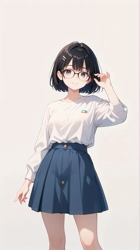 Black hair, glasses, looking at the rainbow sky