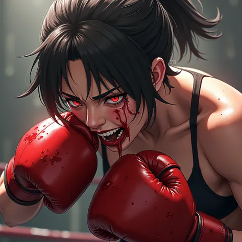 Genshin Impact, GenshinImpact, boxing, Honkai:StarRail, 女子boxing, boxing, Boxing gloves:1.5、UHD, retina, masterpiece, ccurate, anatomically correct, textured skin, super detail, high details, high quality, best quality,  highres icon, 4K, blood covered fac...