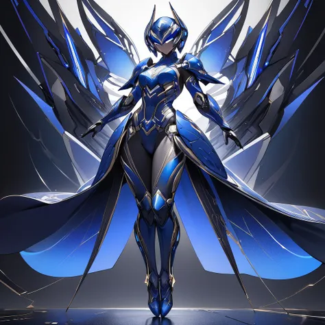 (( best quality)), ((masterpiece)),,full body.A female superhero in full body armor, featuring a sleek and sexy design. The armor covers her entire body, including her face, leaving no skin or mouth exposed. The design should exude strength and elegance, w...