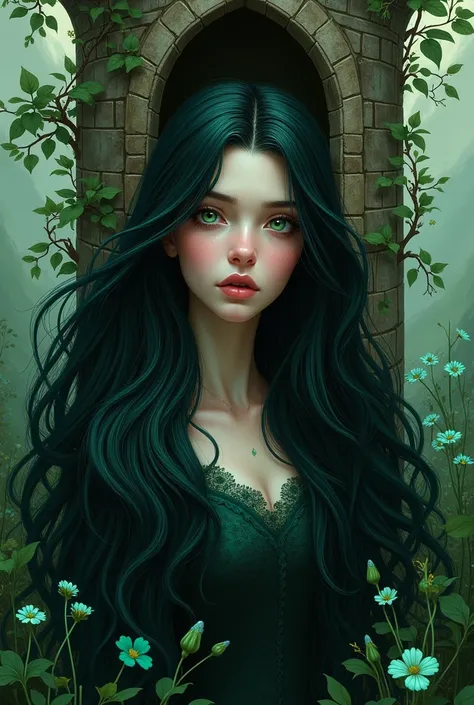 Make Rapunzel with black and green hair 