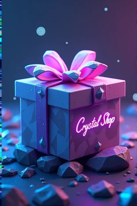 there should be a gift box with a fortnite theme and its name should be crystal shop 