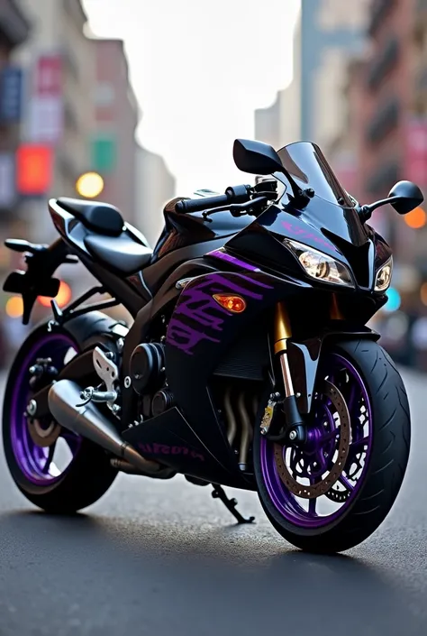 Suzuki motorcycle black with purple 250