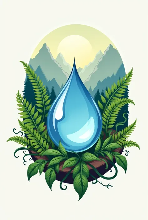 Logo of a water brand called Pura Viva that grows in the freshness of the mountain jungle 