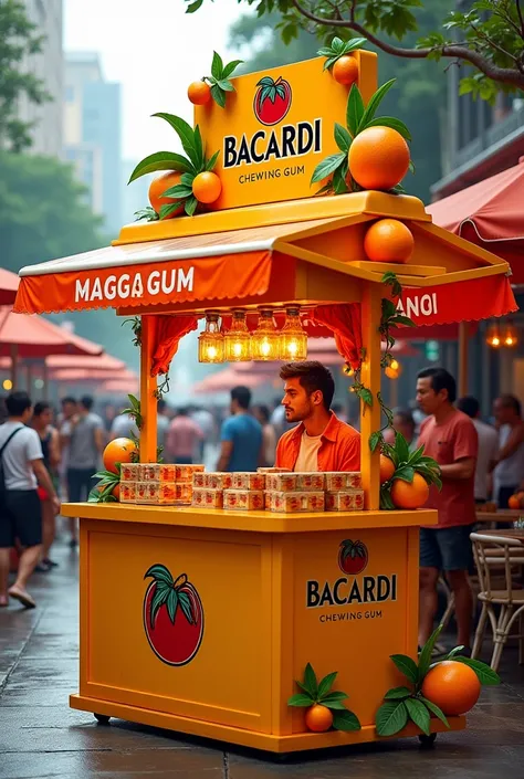 Bacardi brand mango flavor chewing gum stand