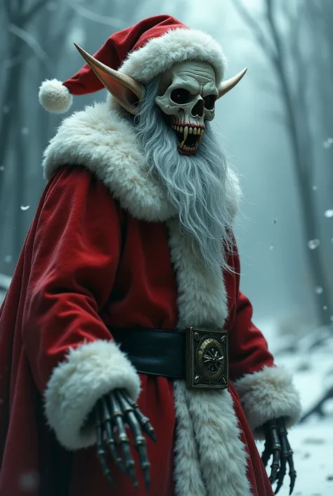 Elf from Hell Without Chunks dressed as Santa Claus