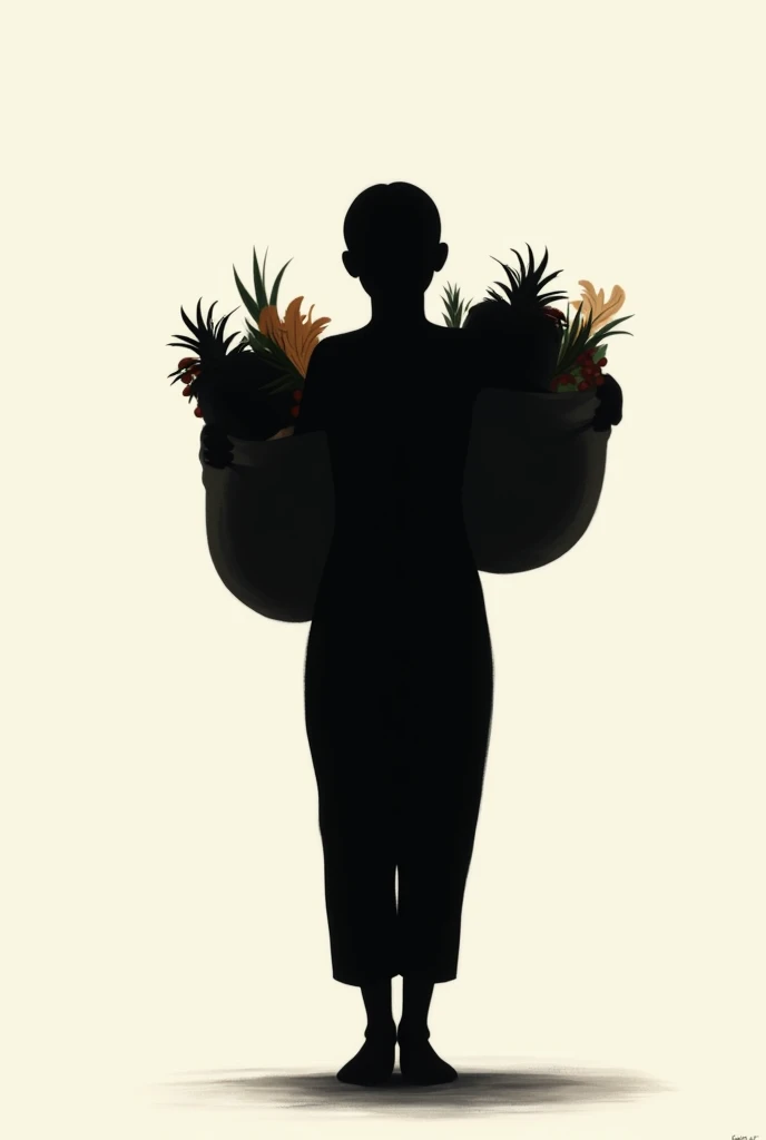 A person carrying food silhouette 